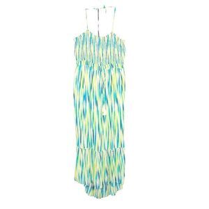 NWT Davi & Dani Women’s Blue Green Caribbean Vibes Maxi Dress Size 2XL Vacation